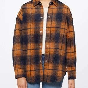 Navy and Orange Plaid Steve Madden Shacket